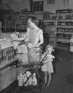 A mother and daughter shopping at Los Alamos. Photograph courtesy of Los Alamos National Laboratory.